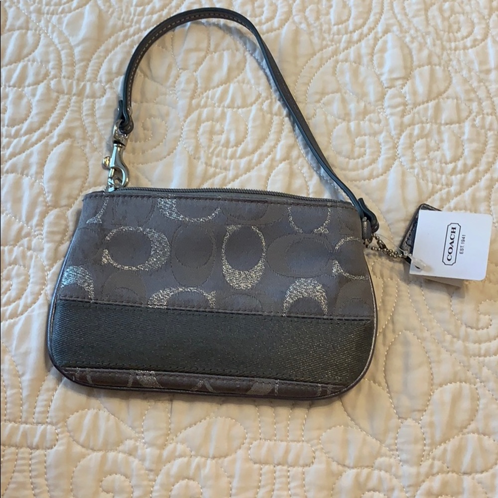 Gray/silver wristlet